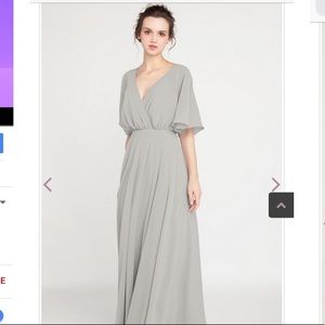 V-Shaped Gray Dress with Open Back